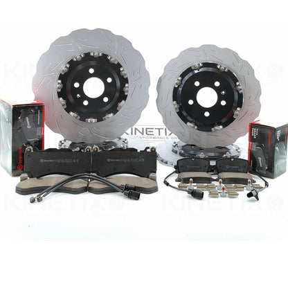 FOR AUDI RS6 C7 (2013-2018) TWO PIECE FLOATING FRONT REAR PERFORMANCE BRAKE DISCS BREMBO PADS & WEAR WIRE SENSOR LEADS 390mm X 36mm / 356mm X 22mm 4G0615301AH | 4G0615301E | 4G0615601 | 4G0615301 | 4G0615601E