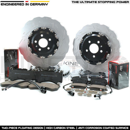 FOR AUDI RS6 C7 (2013-2018) TWO PIECE FLOATING FRONT REAR PERFORMANCE BRAKE DISCS BREMBO PADS & WEAR WIRE SENSOR LEADS 390mm X 36mm / 356mm X 22mm 4G0615301AH | 4G0615301E | 4G0615601 | 4G0615301 | 4G0615601E