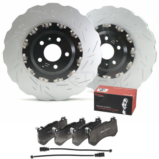 FOR AUDI RS6 C7 RS7 4G TWO PIECE FLOATING FRONT BRAKE DISCS BREMBO PADS 390mm