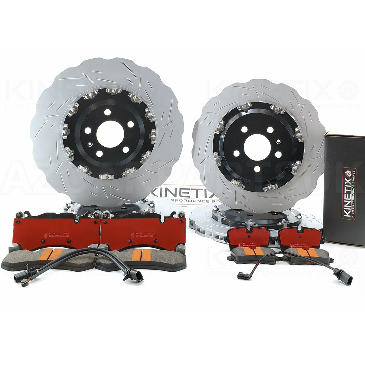 FOR AUDI RS6 C7 (2013-2018) TWO PIECE FLOATING FRONT REAR PERFORMANCE BRAKE DISCS CERAMIC RACING PADS & WEAR WIRE SENSOR LEADS 390mm X 36mm / 356mm X 22mm 4G0615301AH | 4G0615301E | 4G0615601 | 4G0615301 | 4G0615601E