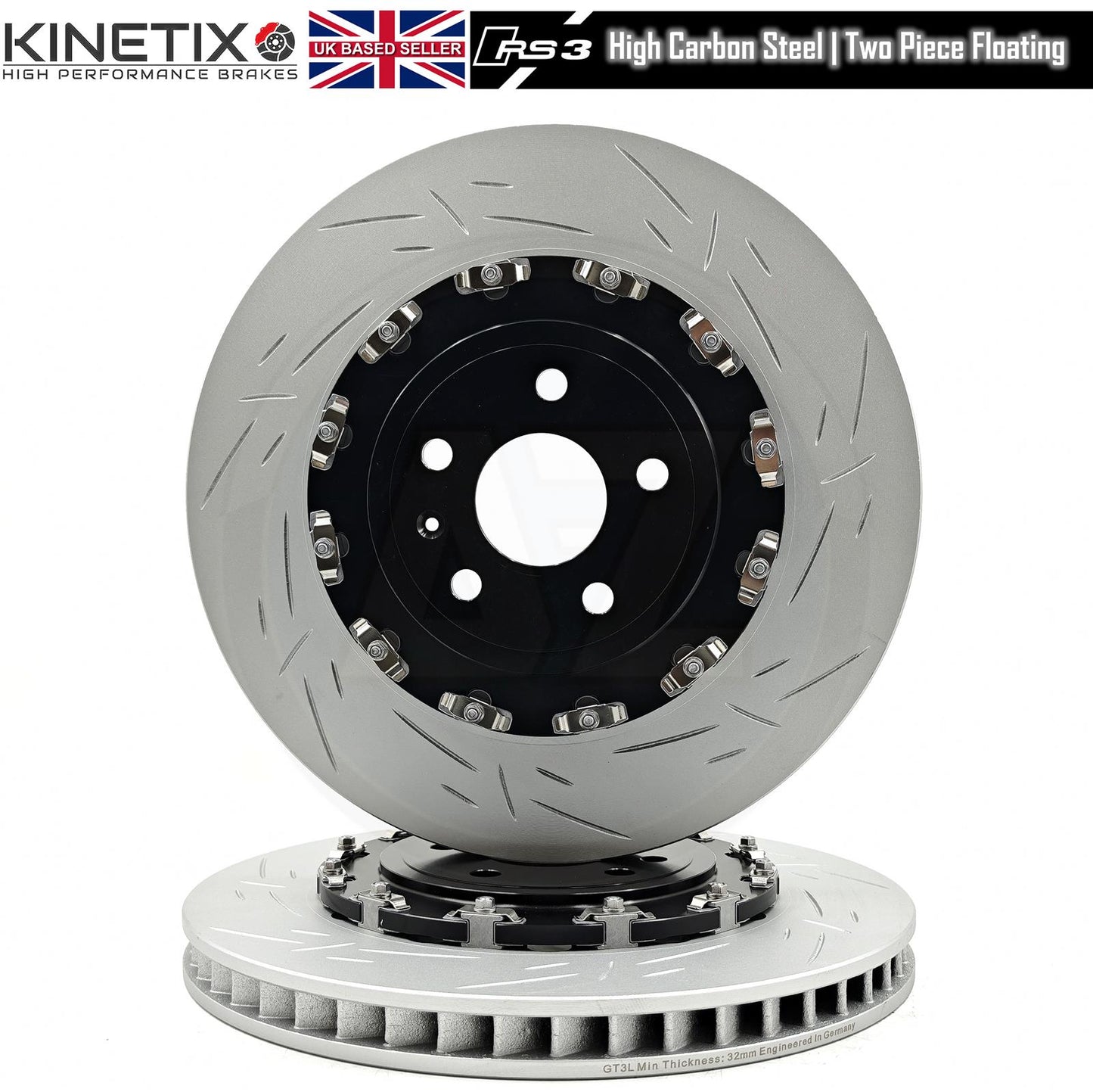 FOR AUDI RS3 8V 15-20 FRONT 2 PIECE FLOATING BRAKE DISCS 370mm 80V615301C/S/P