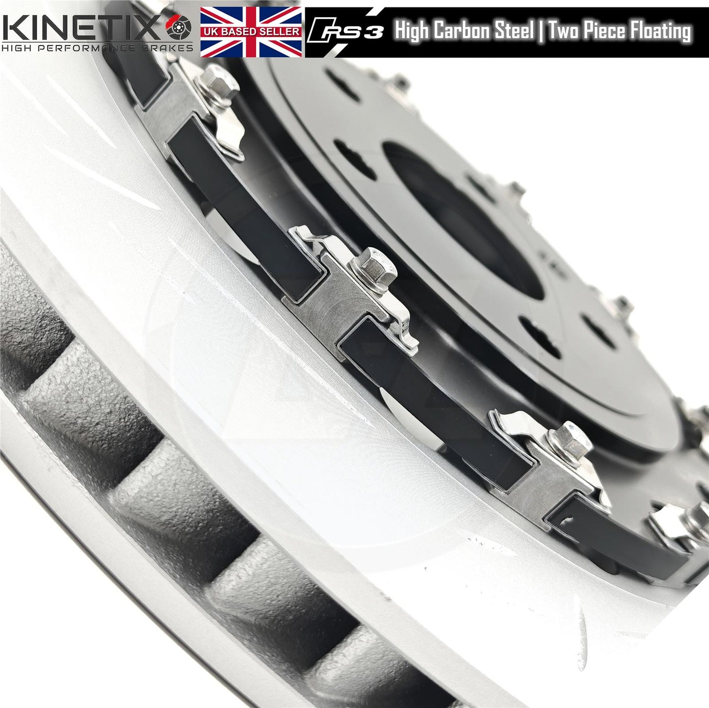 FOR AUDI RS3 8V 2015-2020 FRONT 2 PIECE FLOATING BRAKE DISCS BREMBO PADS 370mm