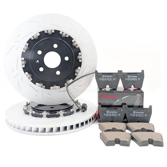 FOR AUDI RS3 8V 2015-2020 FRONT 2 PIECE FLOATING BRAKE DISCS BREMBO PADS 370mm