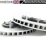 FOR ABARTH 500 595 695 COMPETIZIONE 2 PIECE FLOATING BRAKE DISCS PADS 305m X 28M