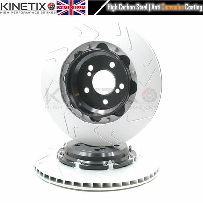 FOR BMW M2 F87 Competition TWO PIECE FLOATING REAR BRAKE DISCS MINTEX RACING PADS & WEAR WIRE SENSOR LEAD 370mm X 24mm