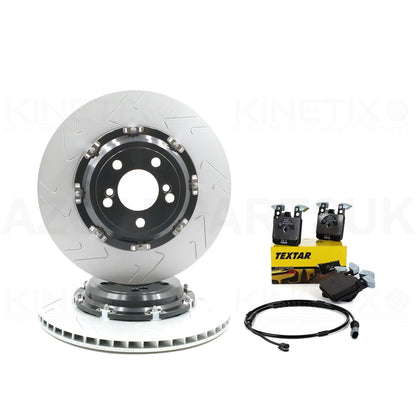 FOR BMW M2 F87 M3 F80 M4 F82 F83 REAR TWO PIECE FLOATING BRAKE DISCS TEXTAR OEM PADS & WEAR WIRE SENSOR LEAD 370mm X 24mm