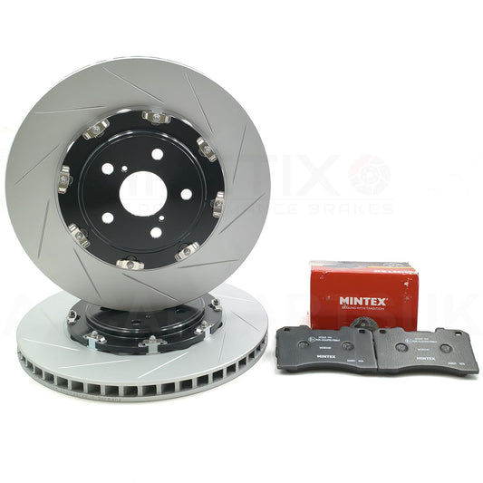 FOR TOYOTA YARIS 1.6 GR 2020- TWO PIECE FLOATING FRONT BRAKE DISCS MINTEX PADS