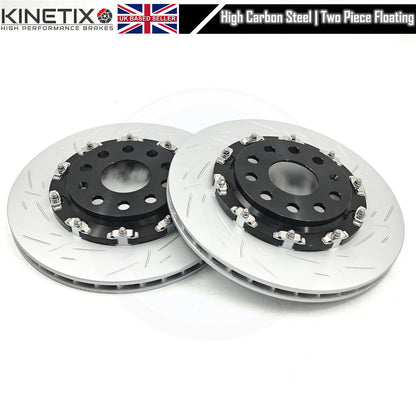 FOR VW GOLF GTI CLUBSPORT MK8 REAR 2 PIECE FLOATING BRAKE DISCS XTRA PADS 310m