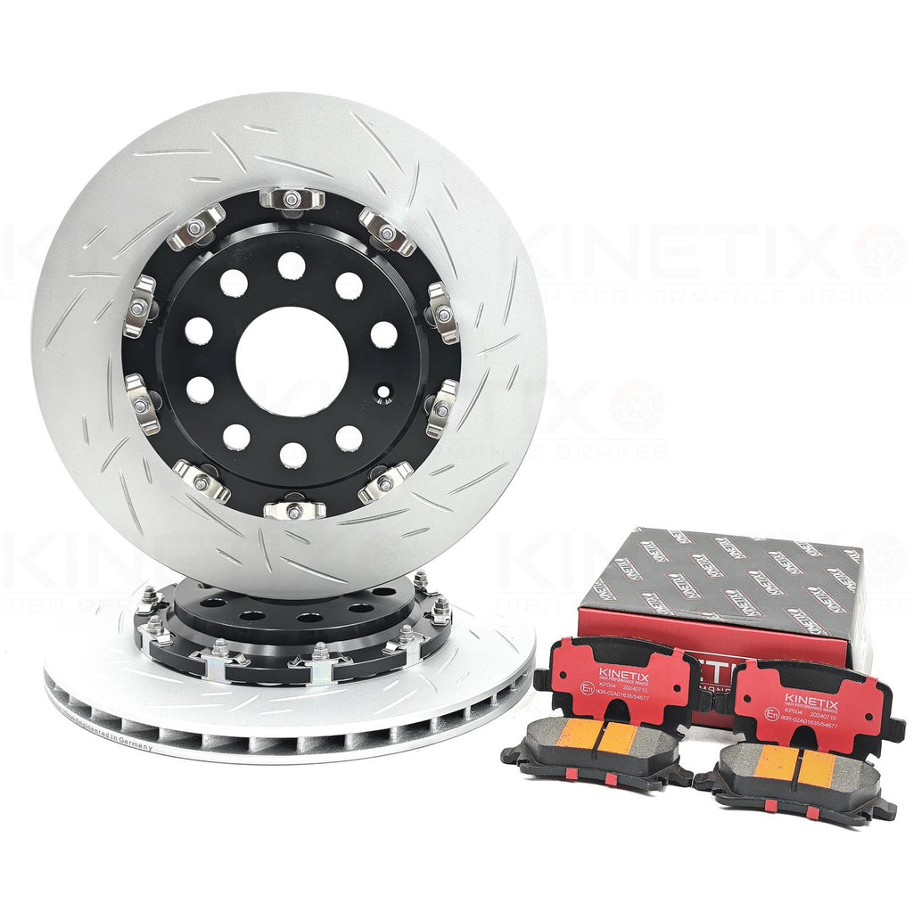FOR VW GOLF R 2.0 R MK6 REAR TWO PIECE FLOATING BRAKE DISCS CERAMIC PADS 310mm