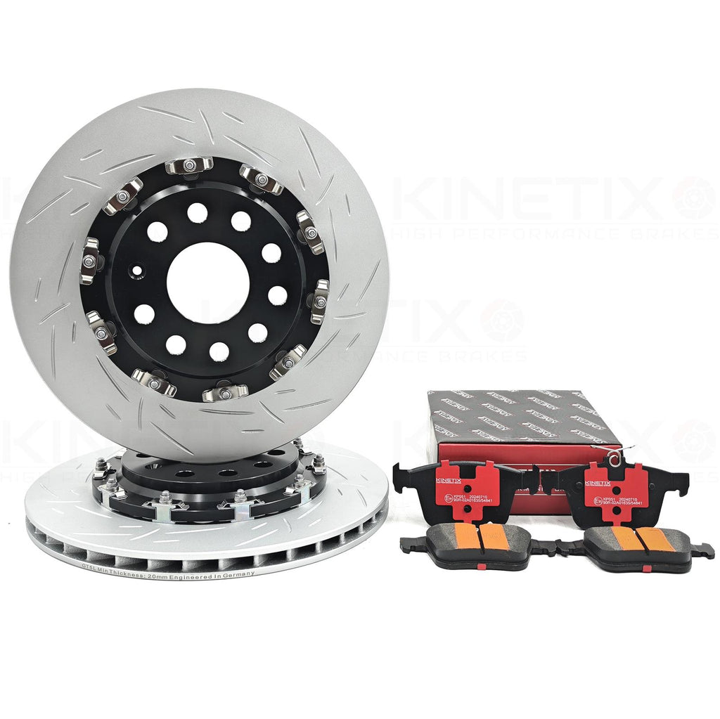 FOR VW GOLF GTI CLUBSPORT MK7 2-PIECE FLOATING REAR BRAKE DISCS RACING PADS 310m