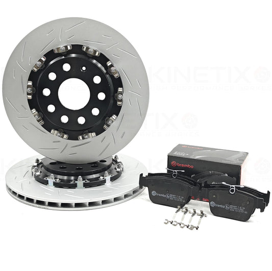 FOR VW GOLF R MK8 REAR TWO PIECE FLOATING BRAKE DISCS XTRA PADS 310m X 22mm