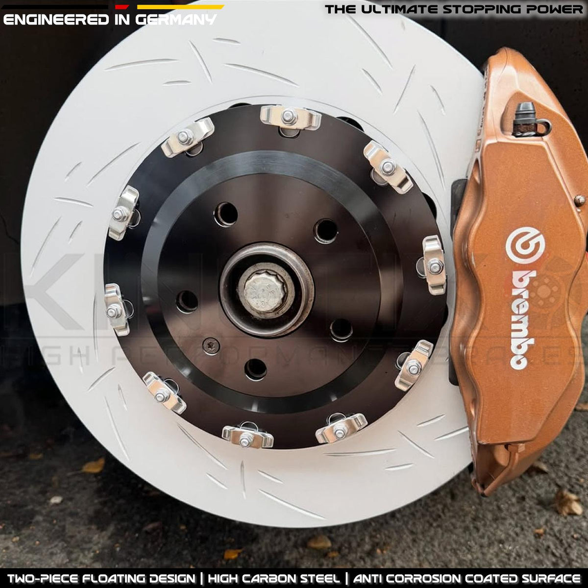TWO PIECE FLOATING FRONT REAR BRAKE DISCS PADS & SENSOR FITS CUPRA LEON ATECA FORMENTOR 370mm 310mm FR/RR 8J0615301K | 8J0615301E | 8J0615301F | 8J0 615 301 K | 8J0 615 301 E | 8J0 615 301 F