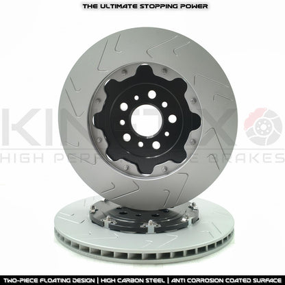 BMW M3 G80 G81 M4 G82 G83 GROOVED REAR TWO-PIECE FLOATING BRAKE DISCS PAIR 370mm X 24mm 34208093729 | 34207889663 | 34208093730 | 34207889664