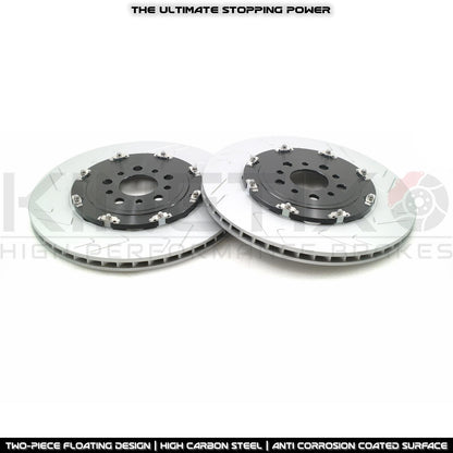 BMW M3 G80 G81 M4 G82 G83 GROOVED REAR TWO-PIECE FLOATING BRAKE DISCS PAIR 370mm X 24mm 34208093729 | 34207889663 | 34208093730 | 34207889664