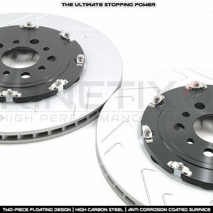 BMW M3 G80 G81 M4 G82 G83 GROOVED REAR TWO-PIECE FLOATING BRAKE DISCS PAIR 370mm X 24mm 34208093729 | 34207889663 | 34208093730 | 34207889664