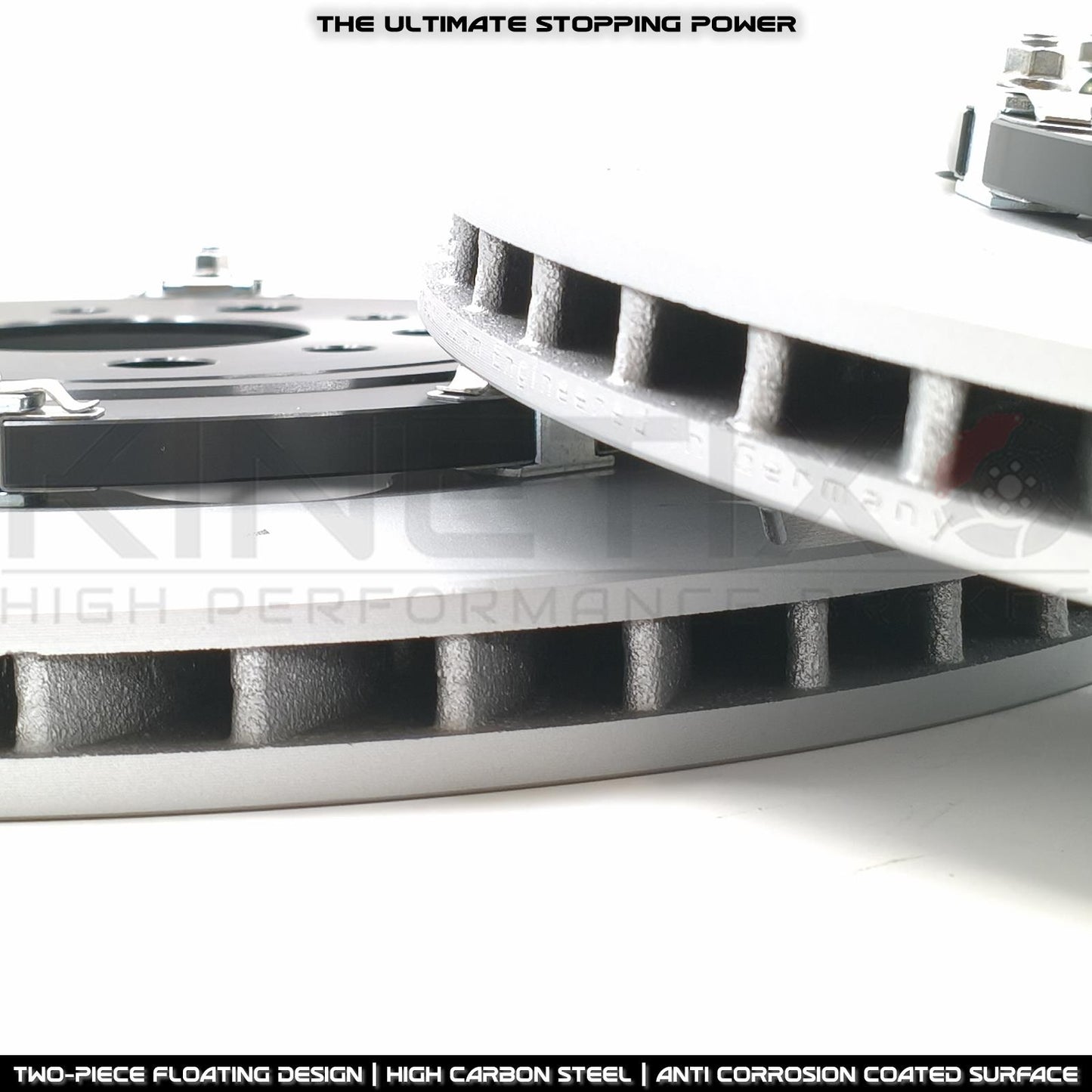 BMW M3 G80 G81 M4 G82 G83 GROOVED REAR TWO-PIECE FLOATING BRAKE DISCS PAIR 370mm X 24mm 34208093729 | 34207889663 | 34208093730 | 34207889664
