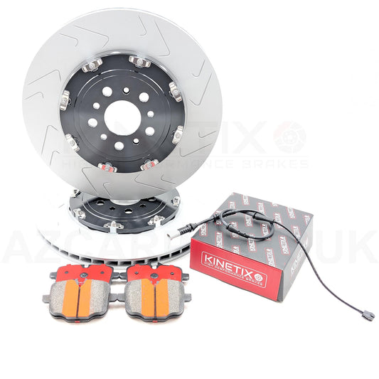 BMW M3 G80 G81 M4 G82 G83 REAR TWO-PIECE FLOATING BRAKE DISCS CERAMIC RACING PADS & WEAR WIRE SENSOR LEAD 370mm X 24mm