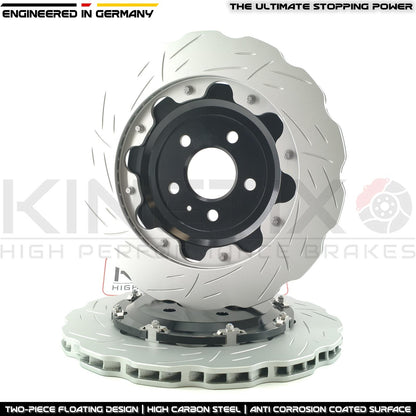 FOR AUDI RS6 C7 REAR TWO PIECE FLOATING BRAKE DISCS PAIR 356mm 4G0615601E