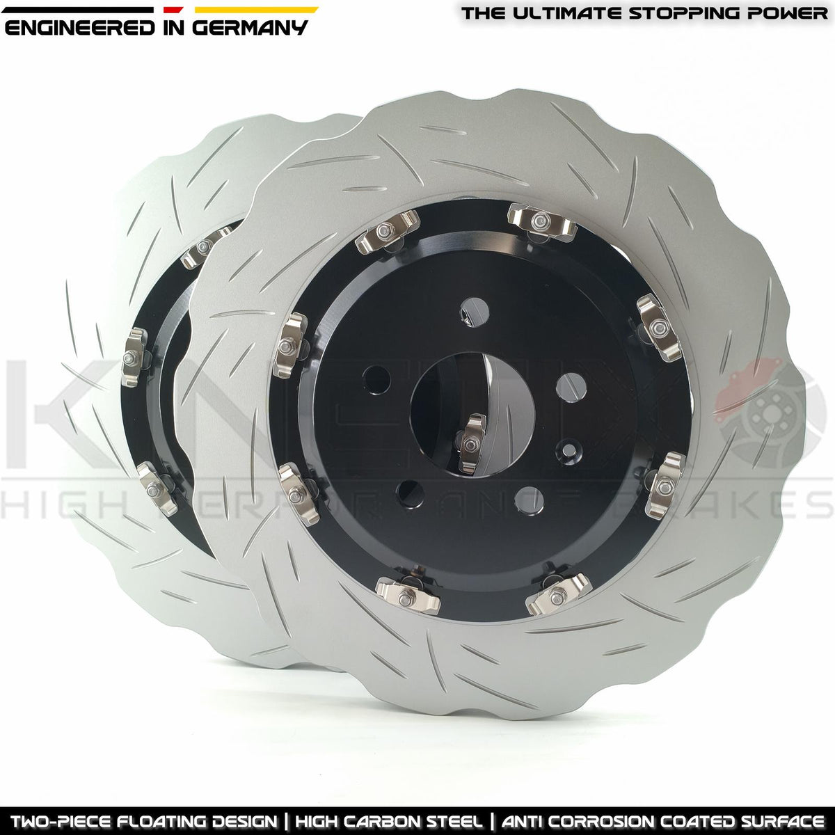 FOR AUDI RS6 C7 (2013-2018) TWO PIECE FLOATING FRONT REAR PERFORMANCE BRAKE DISCS CERAMIC RACING PADS & WEAR WIRE SENSOR LEADS 390mm X 36mm / 356mm X 22mm 4G0615301AH | 4G0615301E | 4G0615601 | 4G0615301 | 4G0615601E