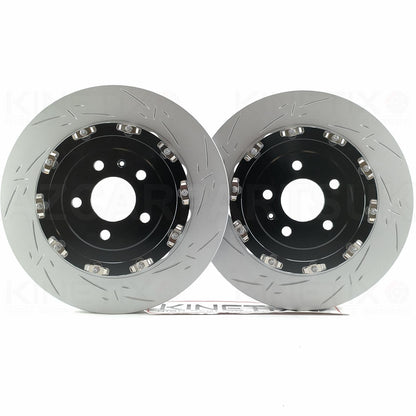FOR AUDI R8 (2006-2024) REAR PERFORMANCE TWO PIECE FLOATING BRAKE DISCS PAIR 356mm X 32mm **FITS STEEL BRAKE DISCS SETUP ONLY**