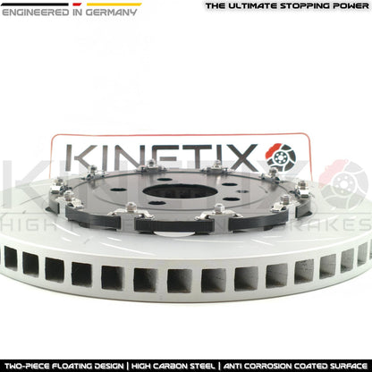FOR AUDI R8 (2006-2024) REAR PERFORMANCE TWO PIECE FLOATING BRAKE DISCS PAIR 356mm X 32mm **FITS STEEL BRAKE DISCS SETUP ONLY**
