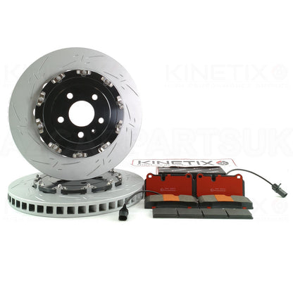 FOR AUDI R8 (2006-2024) 4.2 FSI / 5.2 FSI TWO-PIECE FLOATING REAR BRAKE DISCS CERAMIC RACING PADS & PARKING HAND BRAKE PADS (356mm X 32mm)