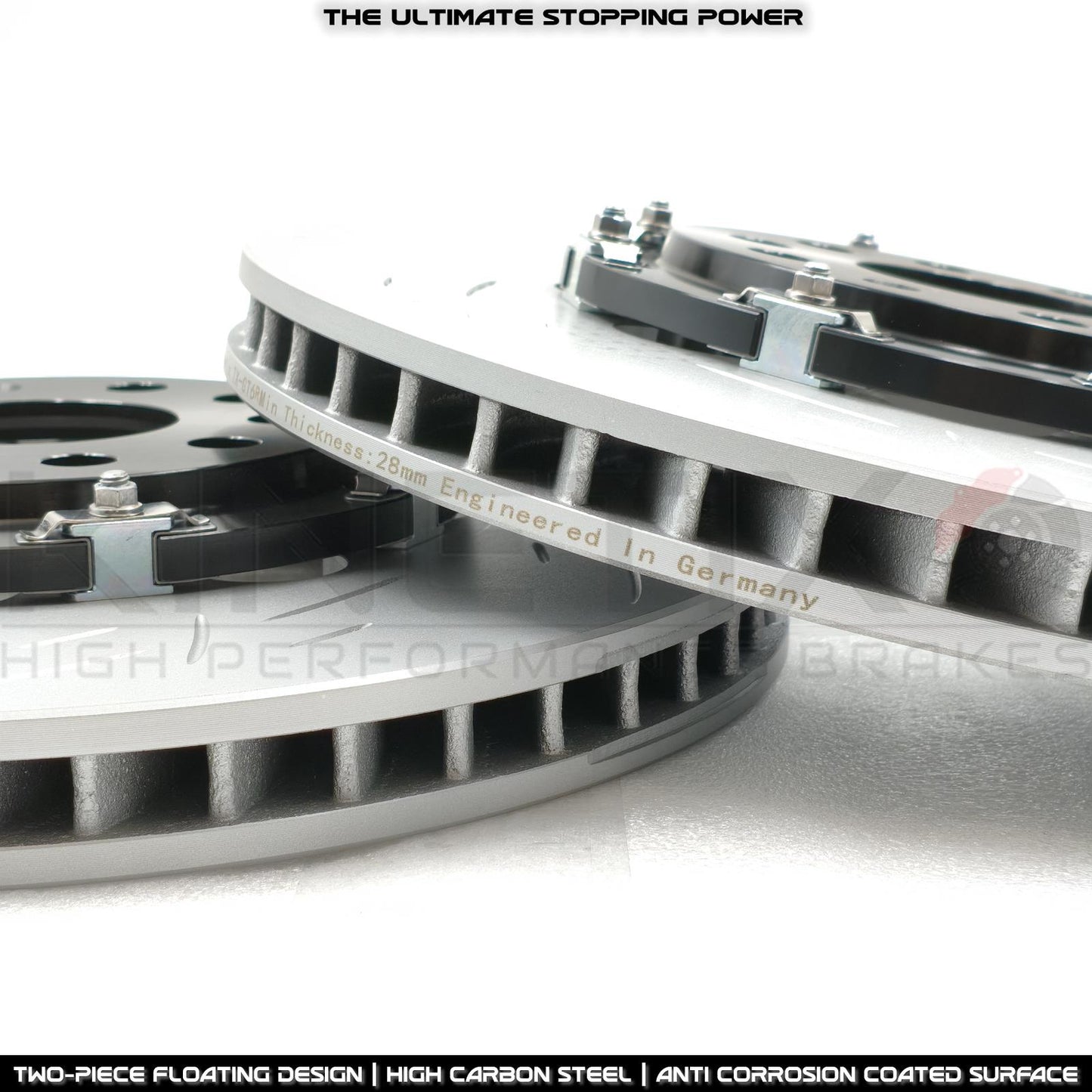 MQB BIG BRAKE KIT 4 POT PORSCHE MACAN KINETIX AUDI S3 GOLF R R32 SEAT LEON CUPRA