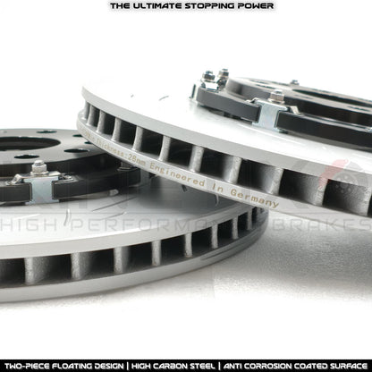 MQB BIG BRAKE KIT 4 POT PORSCHE MACAN KINETIX AUDI S3 GOLF R R32 SEAT LEON CUPRA