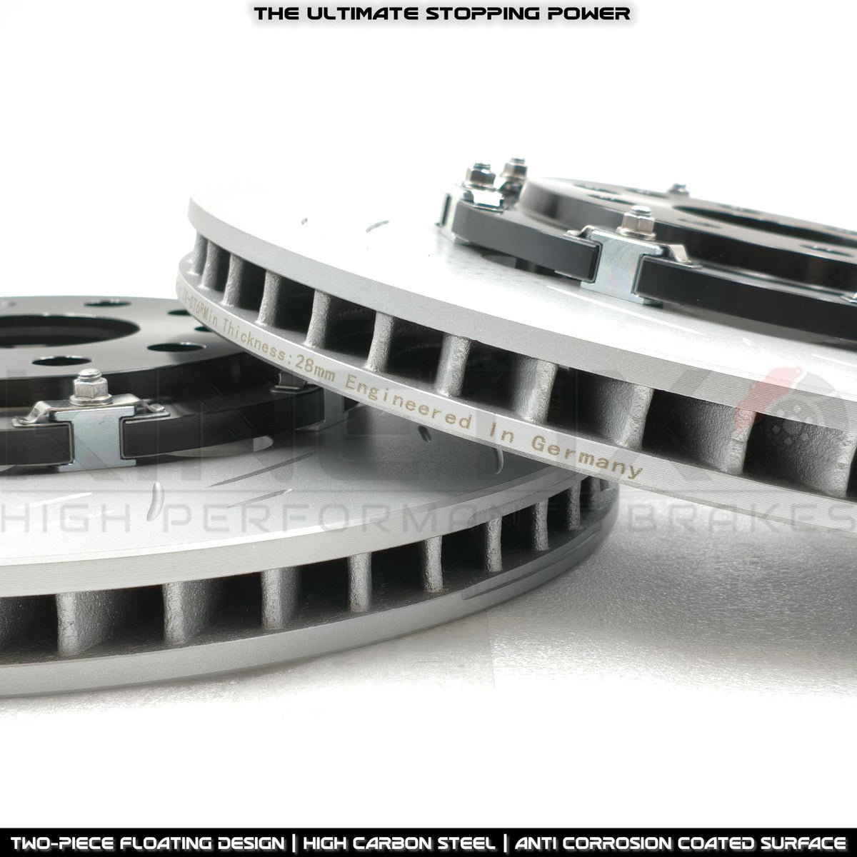 FOR AUDI S3 8P VW GOLF R R32 PASSAT R36 FRONT TWO PIECE FLOATING BRAKE DISCS 345