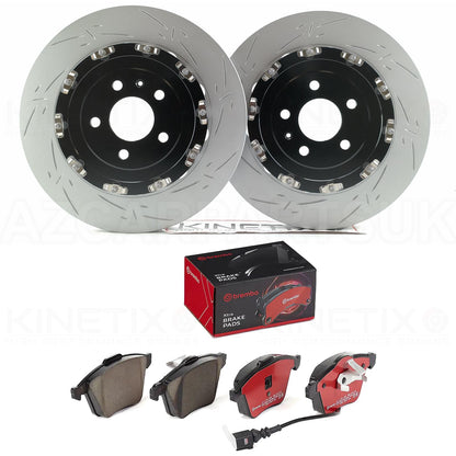 FOR VW GOLF R32 MK5 PASSAT R36 TWO PIECE FLOATING FRONT BRAKE DISCS Xtra PADS 345mm X 30mm