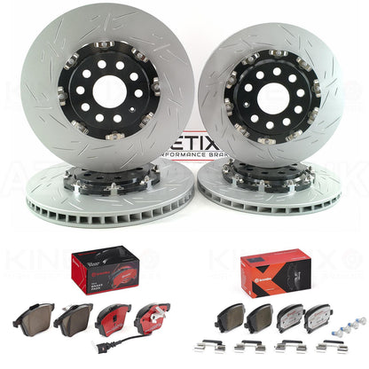FOR VW GOLF R32 MK5 PASSAT R36 TWO PIECE FLOATING FRONT REAR BRAKE DISCS BREMBO XTRA PADS 345mm 310mm