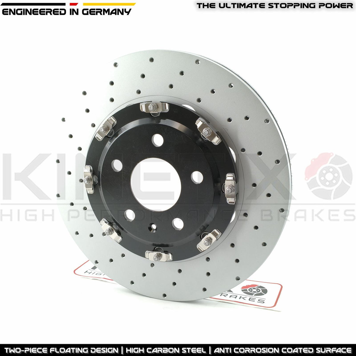 FOR AUDI RS4 B7 REAR TWO PIECE FLOATING BRAKE DISCS PAIR 324mm X 22mm 2005-2008