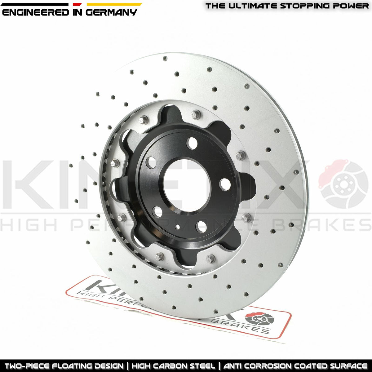 FOR AUDI RS4 B7 REAR TWO PIECE FLOATING BRAKE DISCS BREMBO OEM PADS 324mm X 22mm 2005-2008