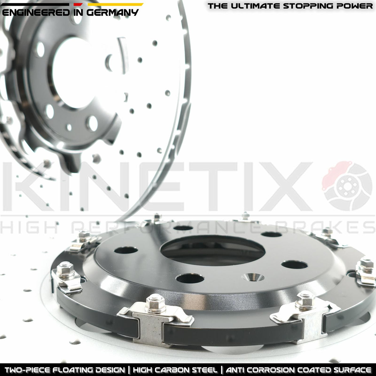 FOR AUDI RS4 B7 REAR TWO PIECE FLOATING BRAKE DISCS PAIR 324mm X 22mm 2005-2008