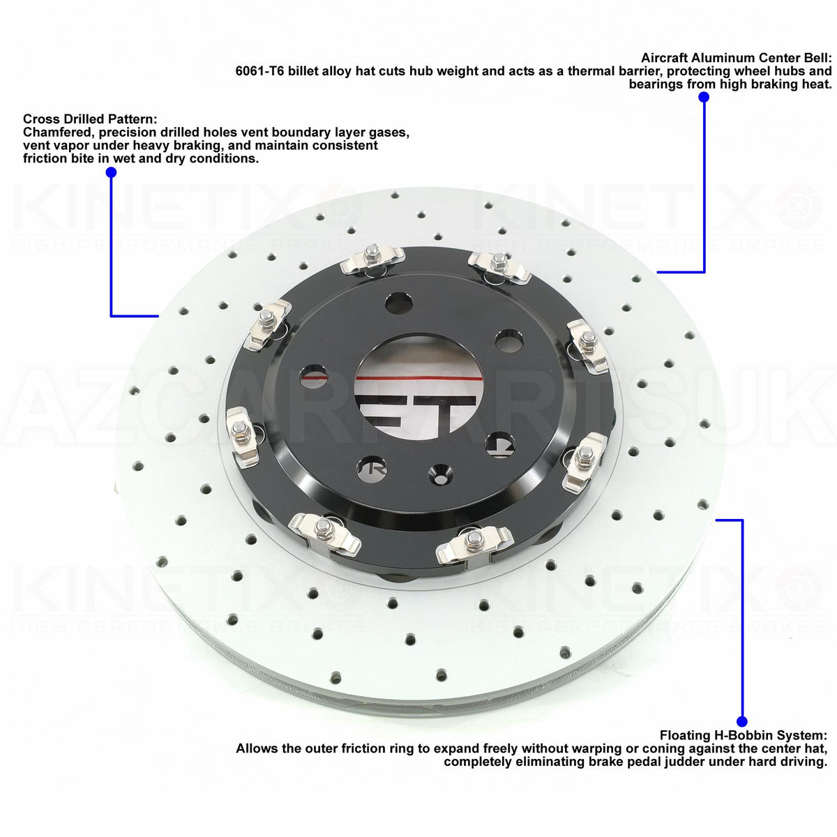 FOR AUDI RS4 B7 REAR TWO PIECE FLOATING BRAKE DISCS PAIR 324mm X 22mm 2005-2008