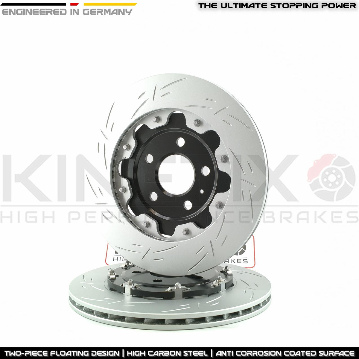 FOR AUDI RS4 B8 TWO PIECE FLOATING REAR BRAKE DISCS 330mm X 22mm PAIR 8K0615601G