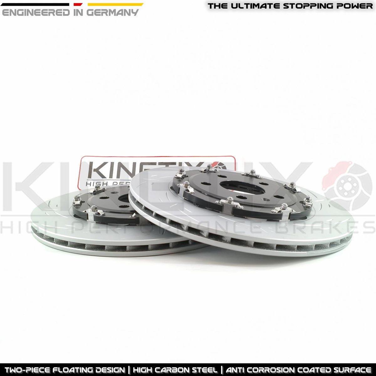 FOR AUDI RS4 B8 TWO PIECE FLOATING REAR BRAKE DISCS 330mm X 22mm PAIR 8K0615601G