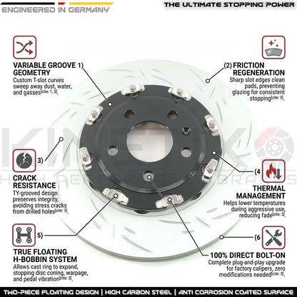 FITS AUDI S4 S5 S6 S7 S8 SQ7 SQ8 Q5 SQ5 TWO PIECE FLOATING BRAKE DISCS REAR 330mm X 32mm