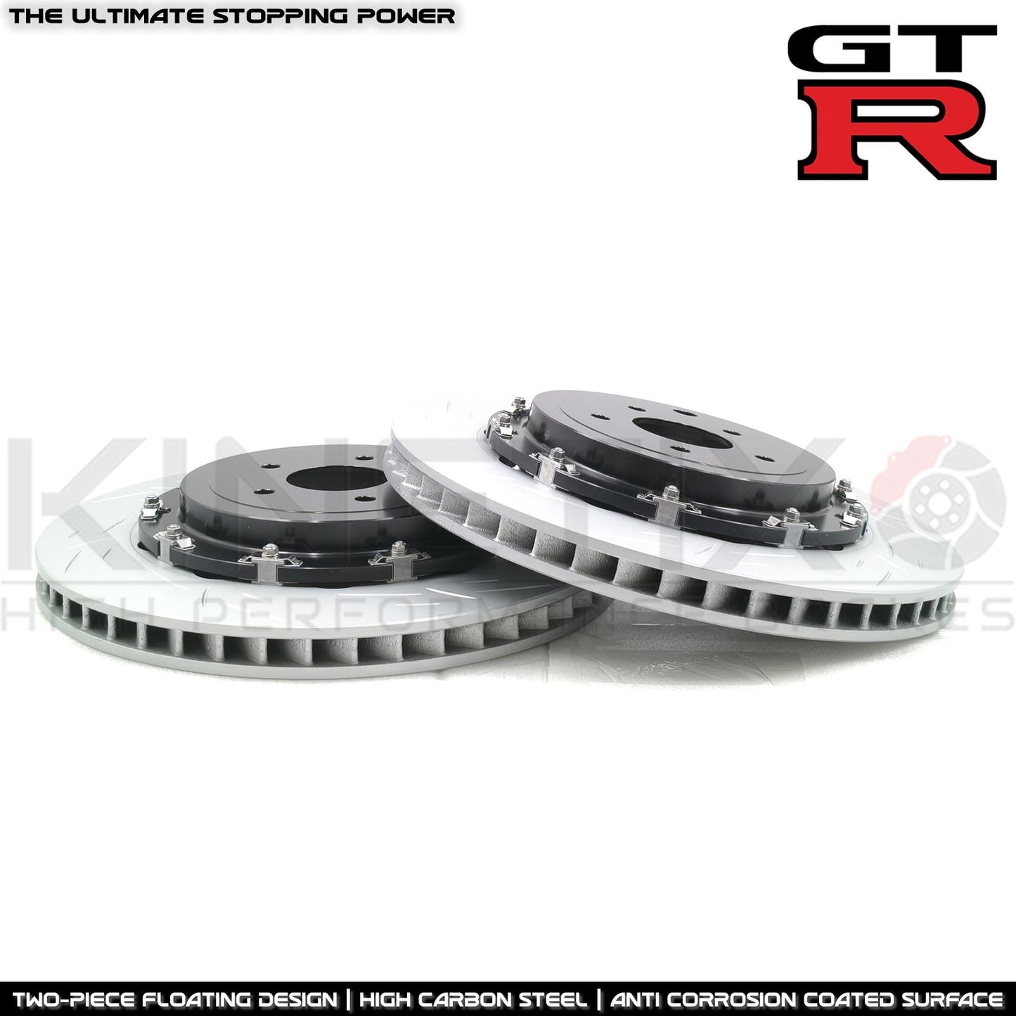 FOR NISSAN GTR R35 GT-R (2007-2025) REAR TWO PIECE FLOATING BRAKE DISCS SET 380mm X 30mm