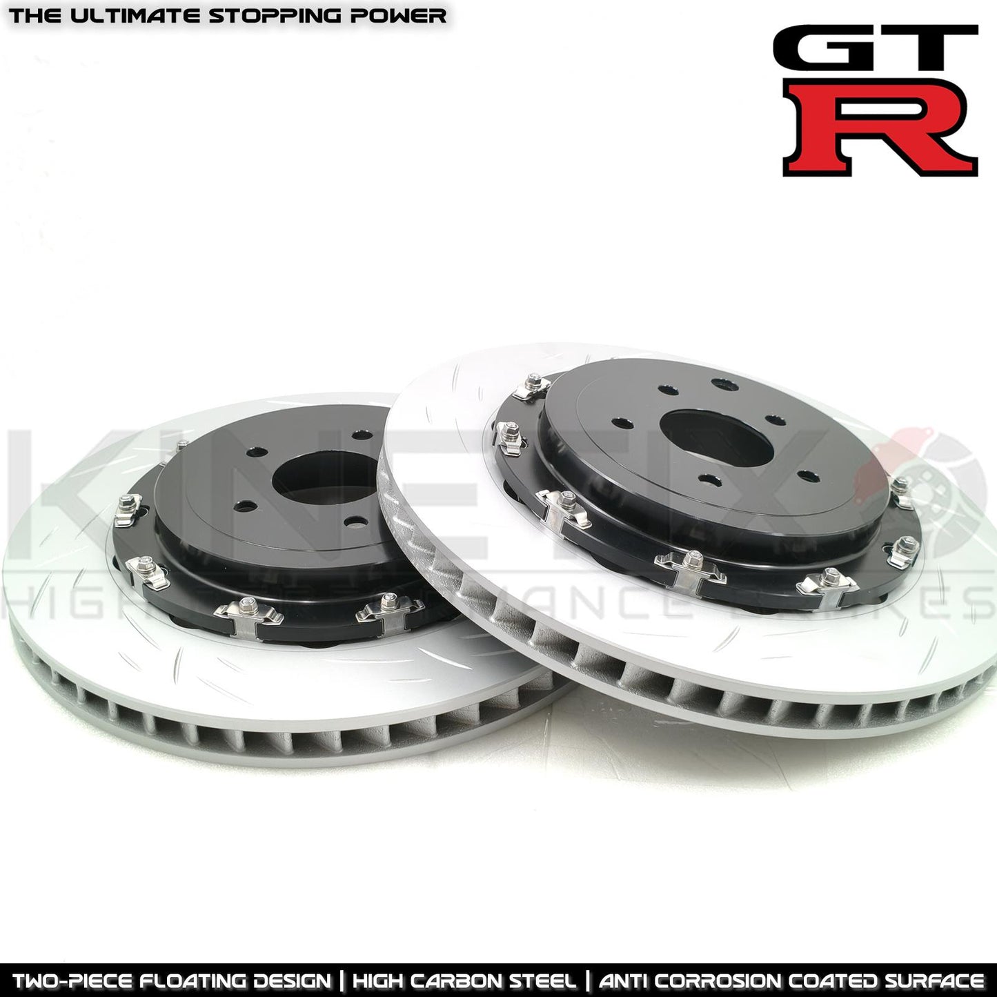 FOR NISSAN GTR R35 GT-R (2007-2025) REAR TWO PIECE FLOATING BRAKE DISCS SET 380mm X 30mm