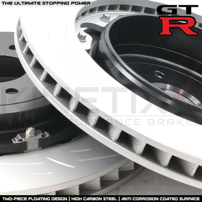 FOR NISSAN GT-R R35 (2011-2025) FRONT REAR TWO PIECE FLOATING BRAKE DISCS PADS