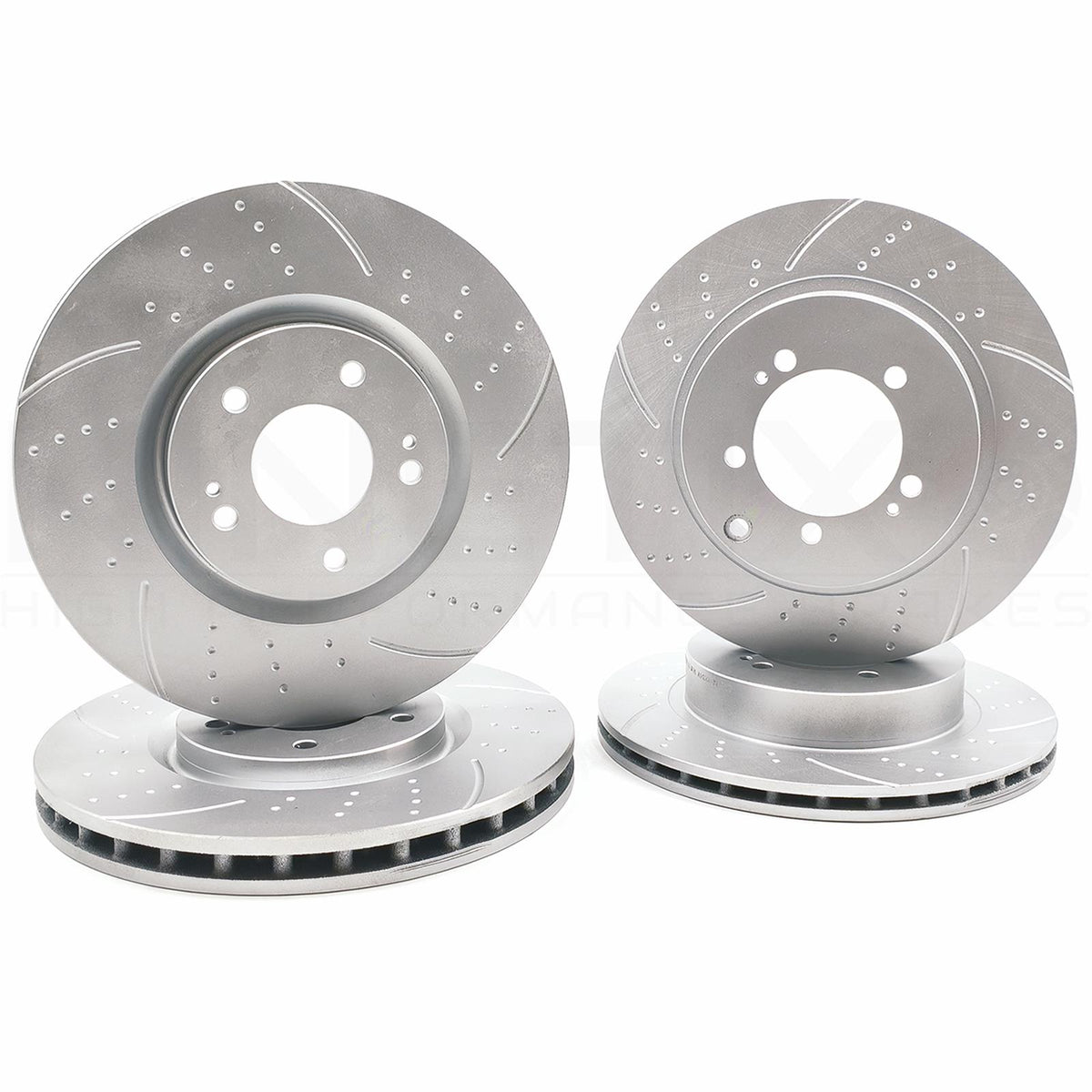 FOR MITSUBISHI LANCER EVO 9 FRONT REAR DIMPLED GROOVED BRAKE DISCS 320mm 300mm
