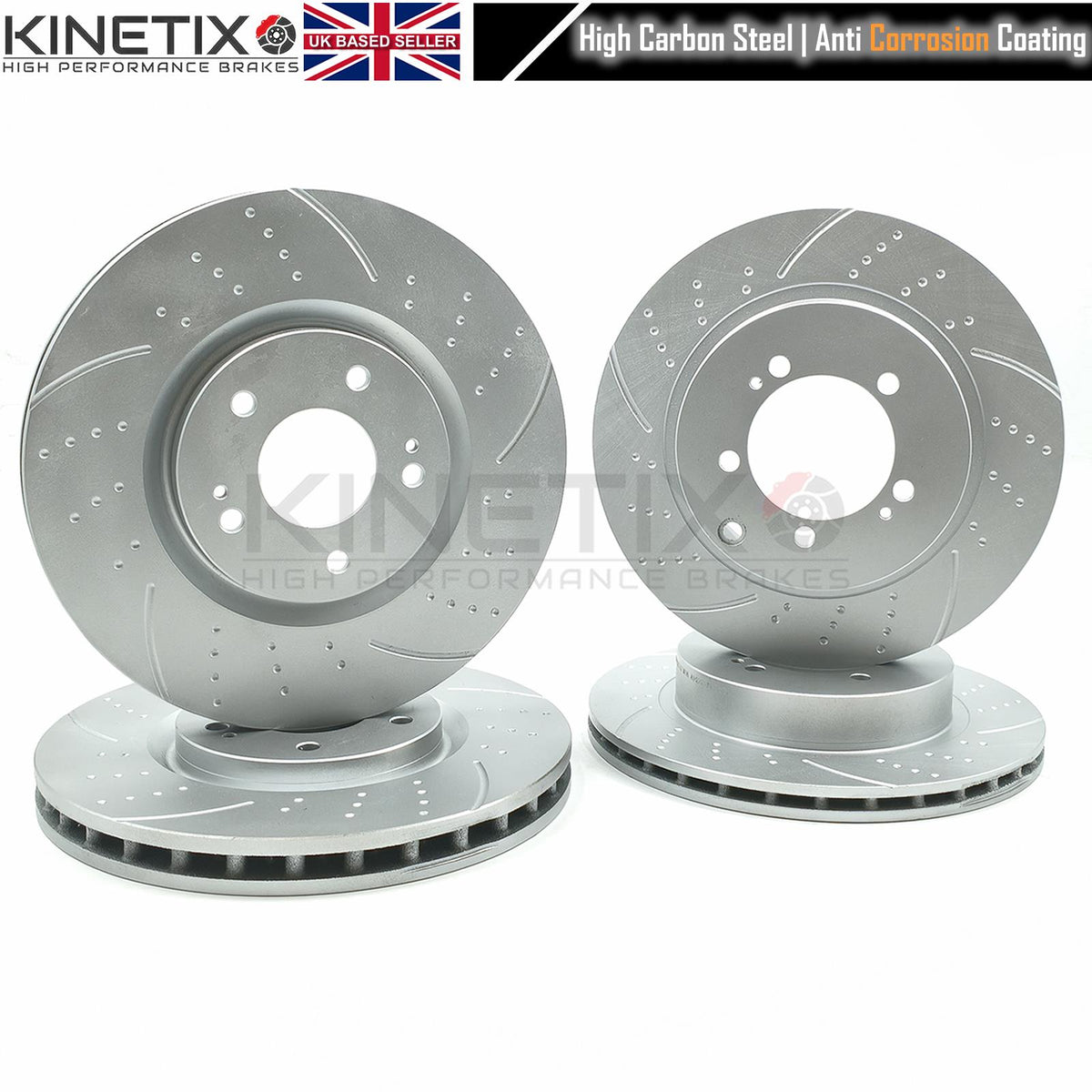FOR MITSUBISHI LANCER EVO 7 FRONT REAR DIMPLED GROOVED BRAKE DISCS 320mm 300mm