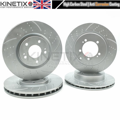 FOR MITSUBISHI LANCER EVO 7 FRONT REAR DIMPLED GROOVED BRAKE DISCS 320mm 300mm