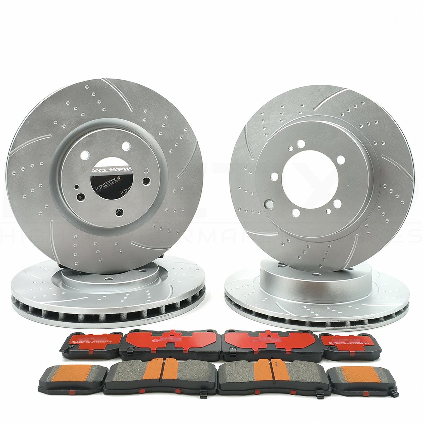 FITS MITSUBISHI LANCER EVO 6 7 8 9 FRONT REAR DIMPLED GROOVED BRAKE DISCS PADS