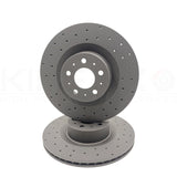 FOR TESLA MODEL Y (5YJY) 19- FRONT BRAKE DISCS KINETIX RACING PADS 355mm X 25mm