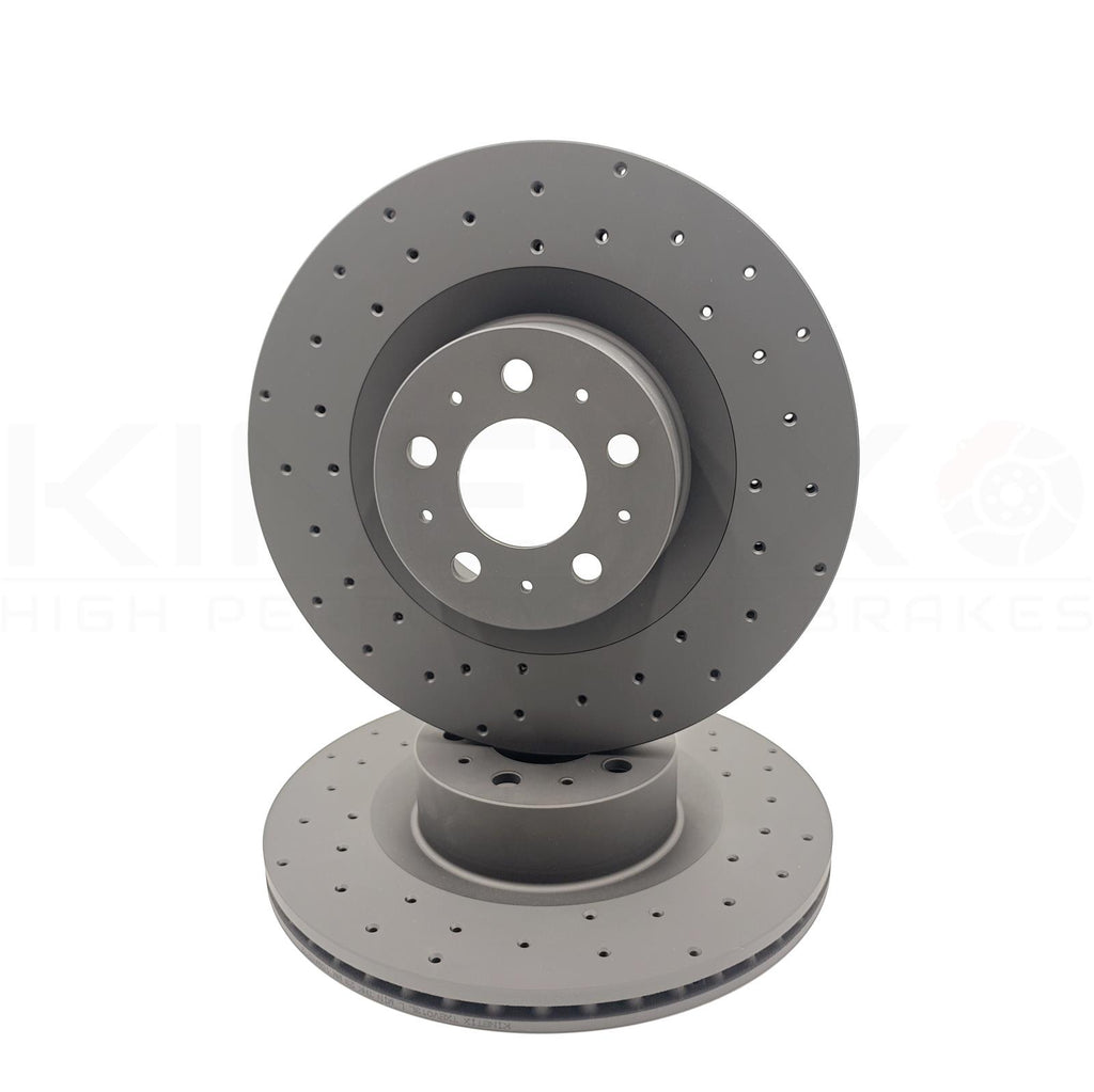 FOR TESLA MODEL Y (5YJY) 2019- DRILLED FRONT BRAKE DISCS PAIR 355mm 118861100A