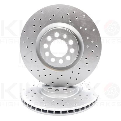 FOR GOLF GTI MK4 1.8 T + ANNIVERSARY FRONT REAR DRILLED BRAKE DISCS BREMBO PADS