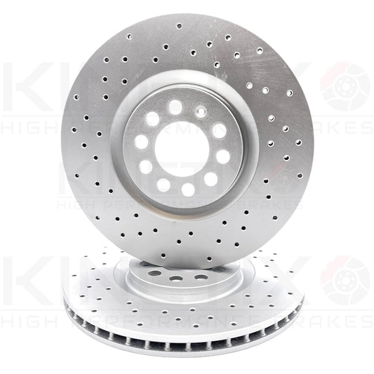 FOR SEAT IBIZA 1.8 T CUPRA R KINETIX CROSS DRILLED FRONT BRAKE DISCS PAIR 312mm