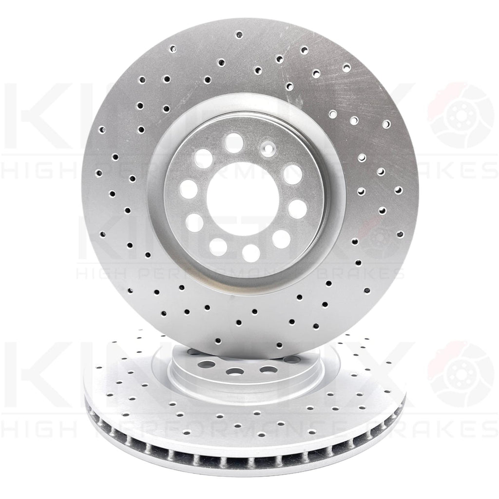 FOR AUDI S3 TT 1.8 T VW BORA 1.9 TDI 2.8 GOLF GTI DRILLED FRONT BRAKE DISCS PAIR